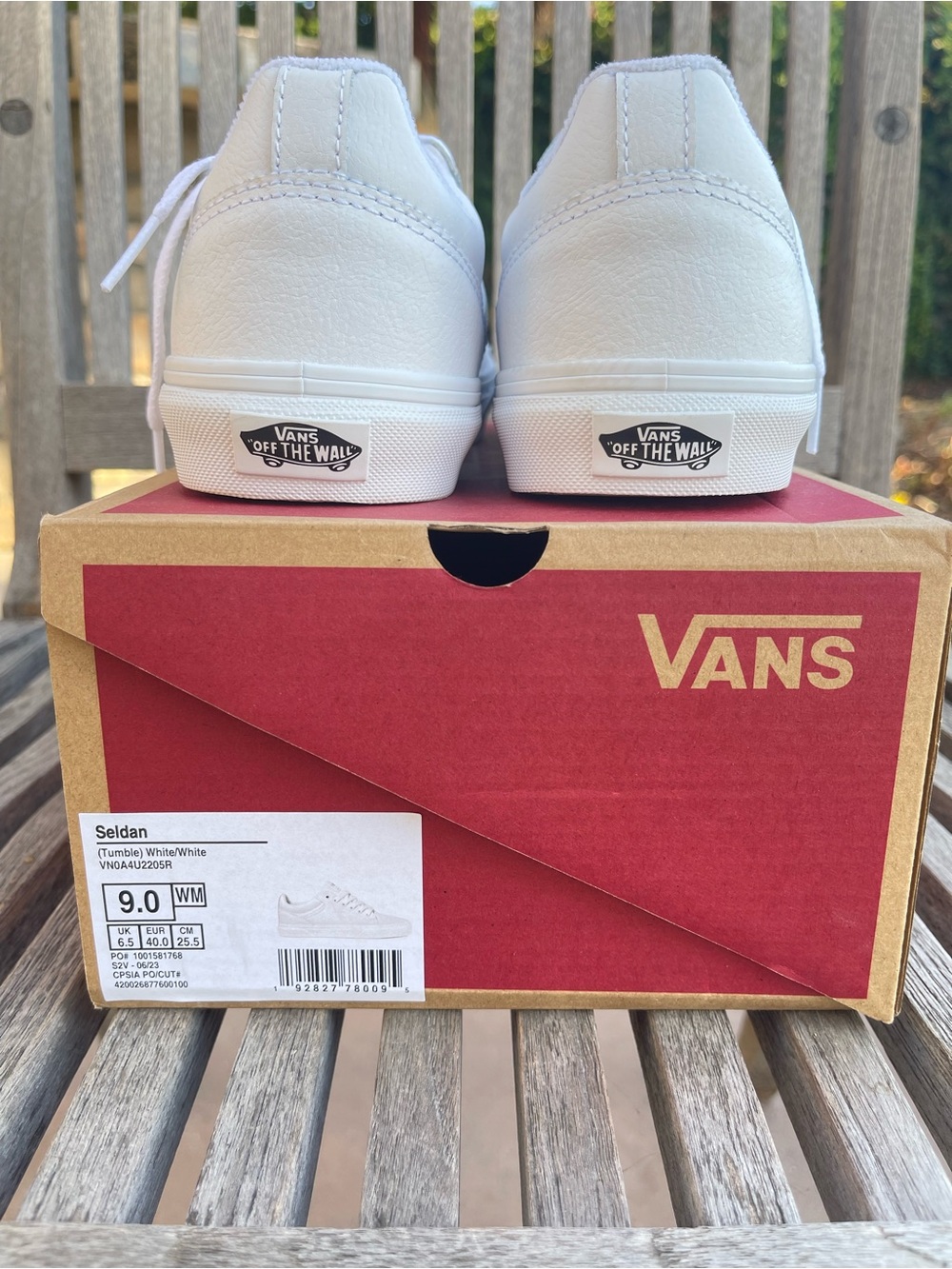 Vans Women’s Seldan White Low-Top Leather Sneakers - Picture 4 of 5